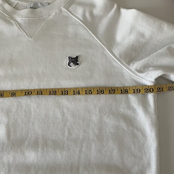 Maison Kitsune FOX HEAD PATCH CLASSIC SWEATSHIRT Men’s Size: XS White Flawed - Picture 5 of 12